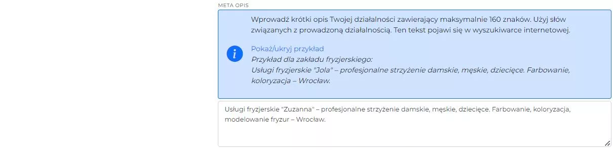 Meta Opis